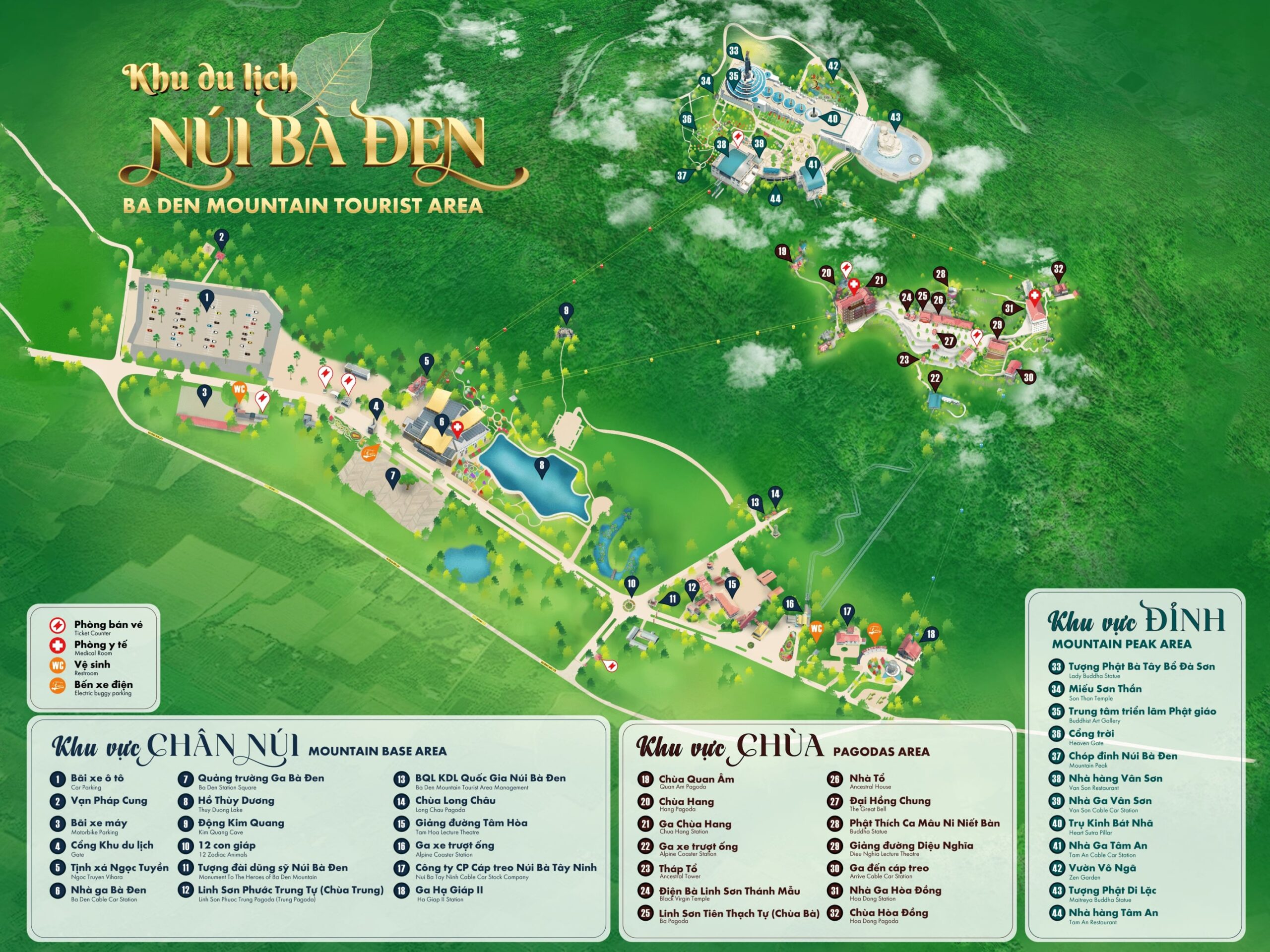 Bản đồ khu du lịch núi Bà Đen Tây Ninh